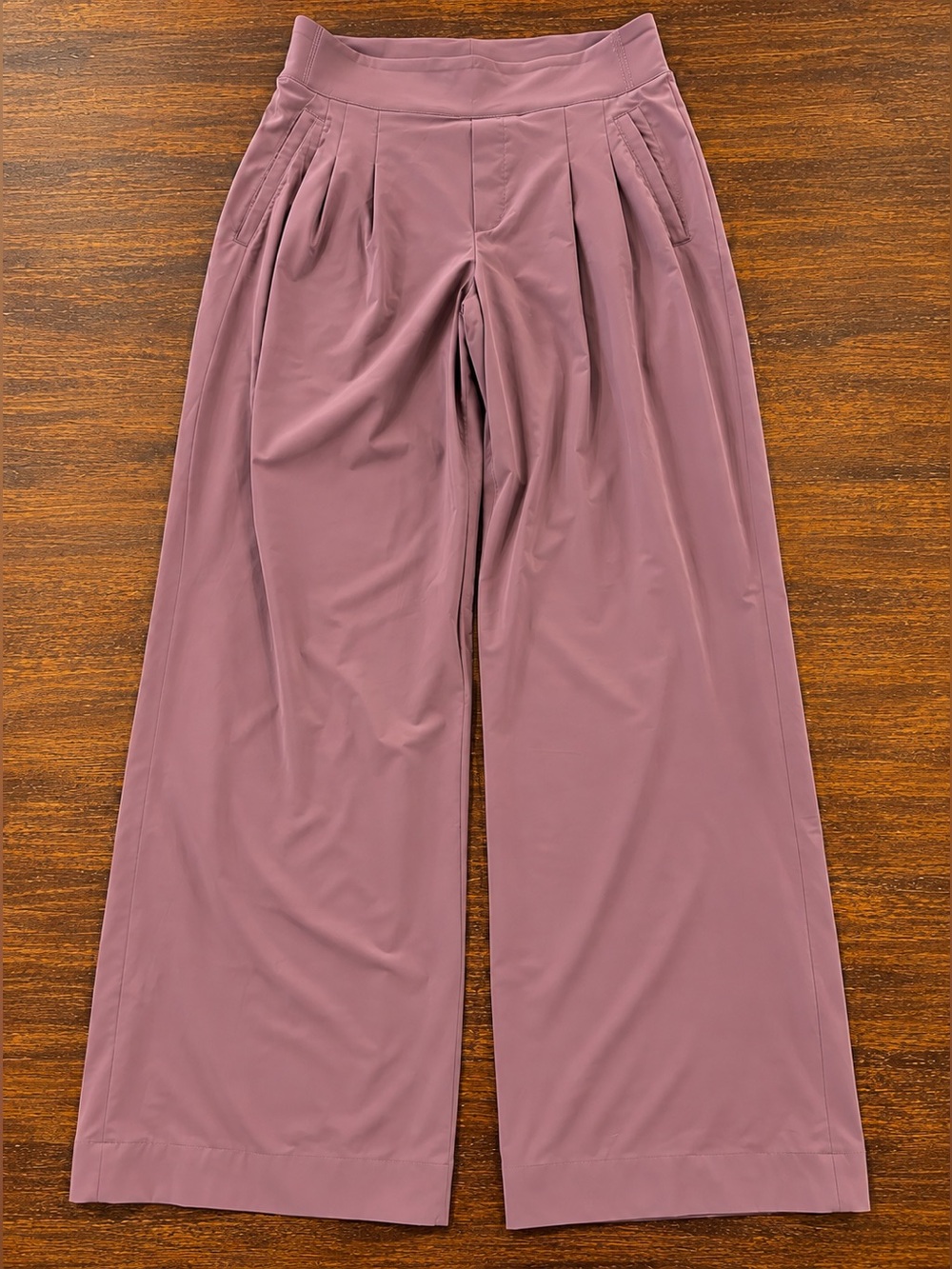 Athleta Women’s Wide Leg Pants Size 8 Tall Mauve High Rise Stretch
